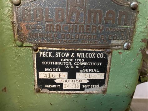 peck stow and wilcox sheet metal brake|Peck, Stow & Wilcox Co. (PEXTO) .